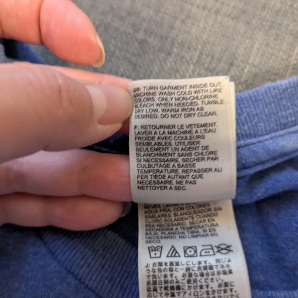 The North Face Blue Short Sleeve with Neon Green Logo, Mens Large - Picture 6 of 6